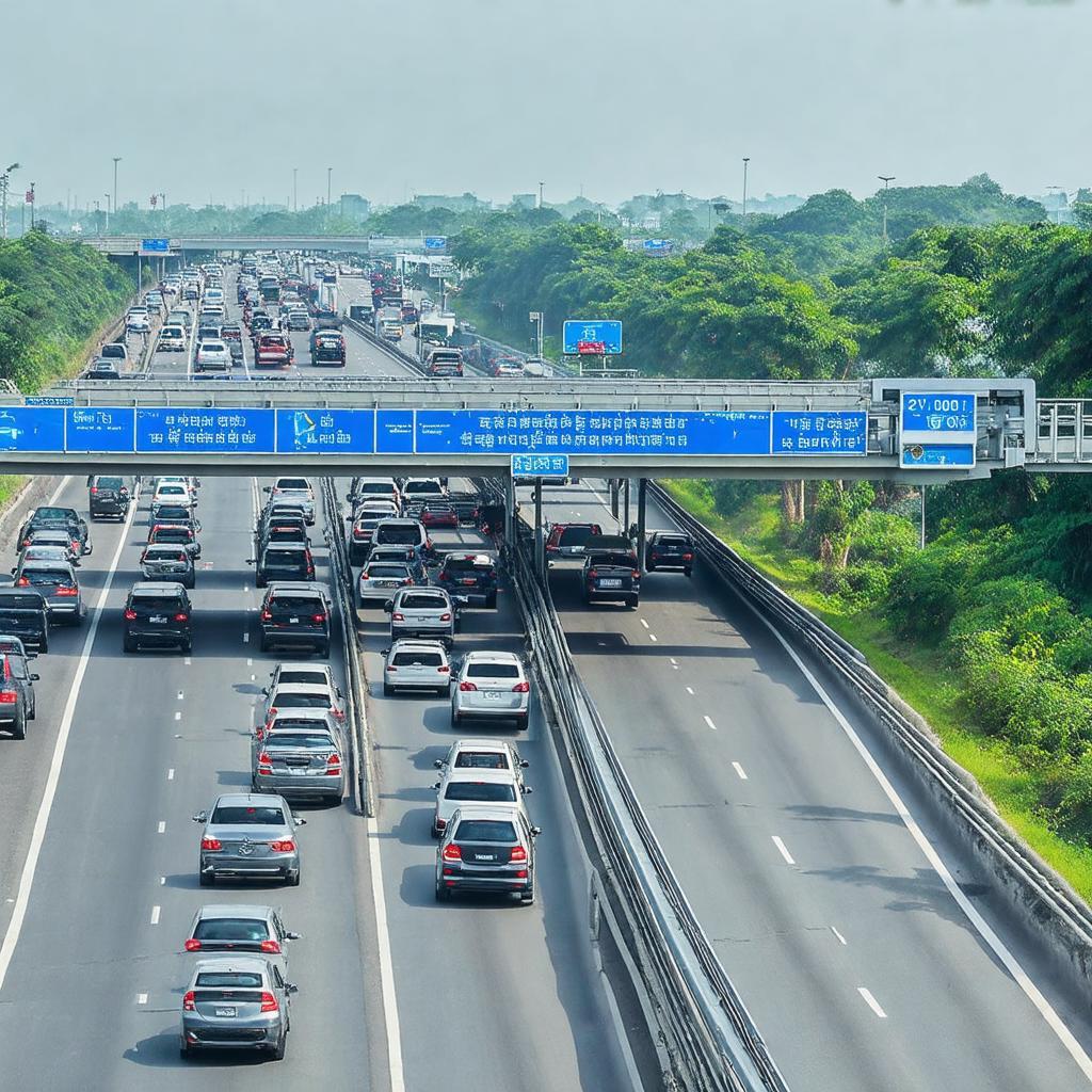Tình trạng kẹt xe và hiệu quả của làn ETC tại Trạm thu phí Vực Vòng vào giờ cao điểm.